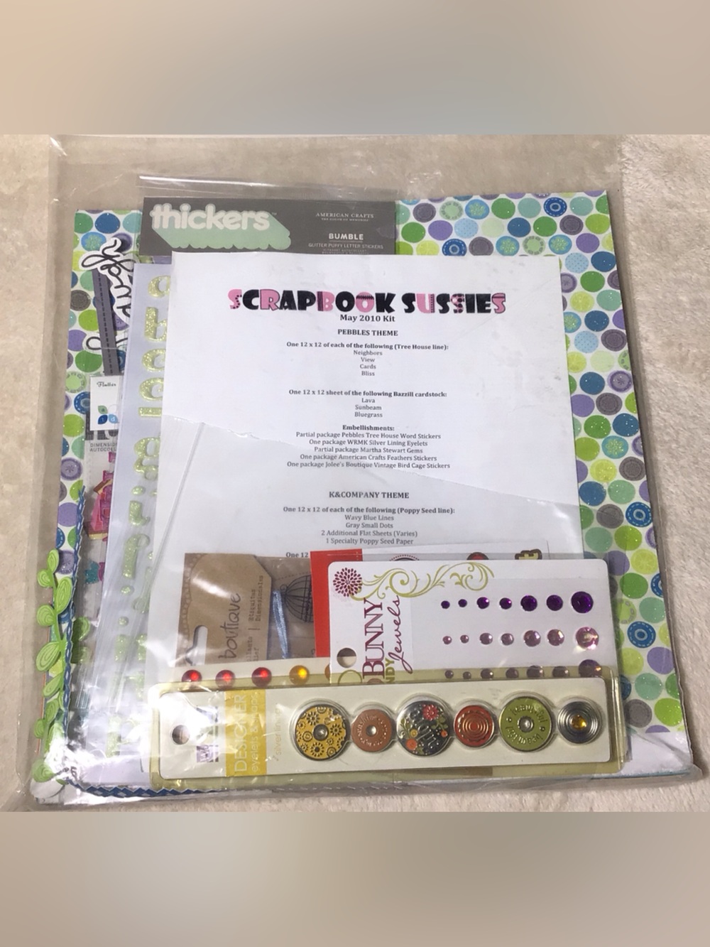 Scrapbook Kit with Embellishments